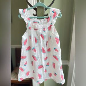 Angel Dear Watermelon Fruit 4T Cotton Muslin Gauzy Lightweight Toddler 4 Dress
